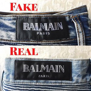 How difference between real & fake Balmain Biker Jeans