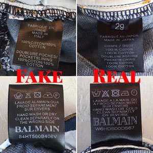 How difference between real & fake Balmain Biker Jeans