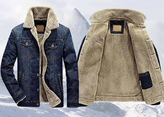 fully lined sherpa denim jacket