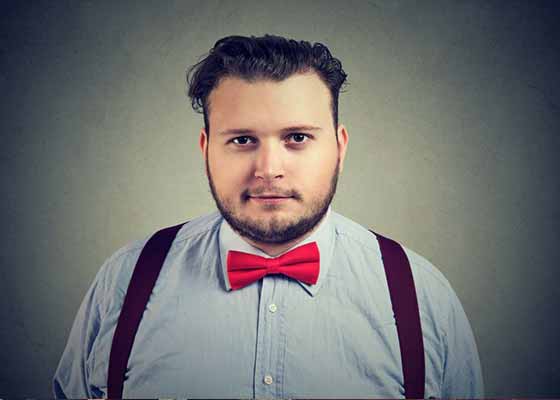 fat guy in suspenders