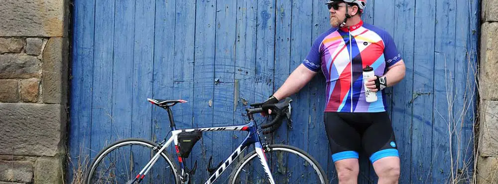 fat man in cycling jersey