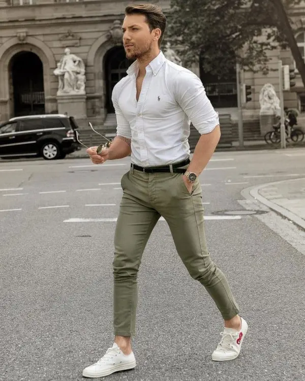 Khaki Pants With White Shirt