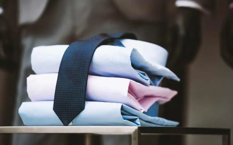 mens dress shirts on display