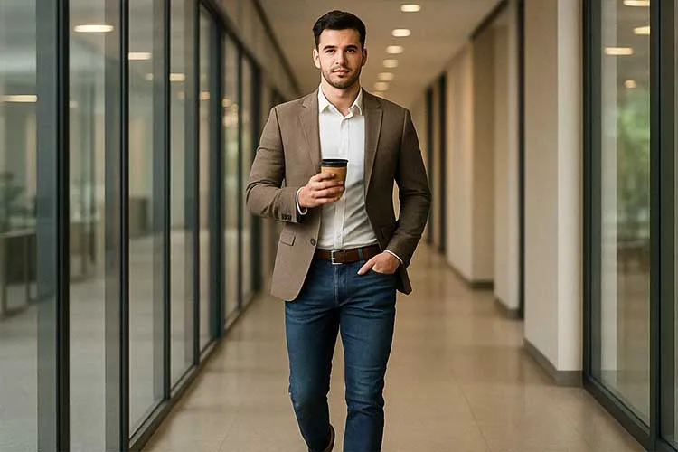Men Dress Business Casual in Jeans