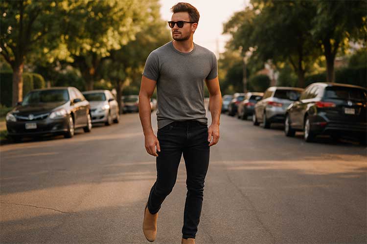 man in skinny jeans